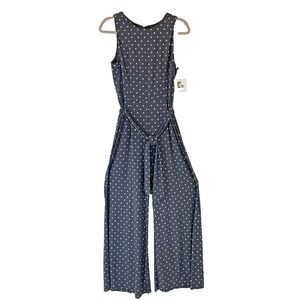 NWT Anne Klein Women's Gray White Polka Dot One-Piece Jumpsuit - Size‎ 8